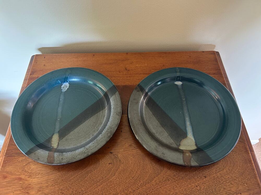 Set of 10" diameter Stoneware Dinner Plates/ Table Decor or Wall Plates